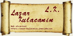 Lazar Kulačanin vizit kartica